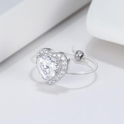 Spellbound Sterling Silver Heart Halo Ring
