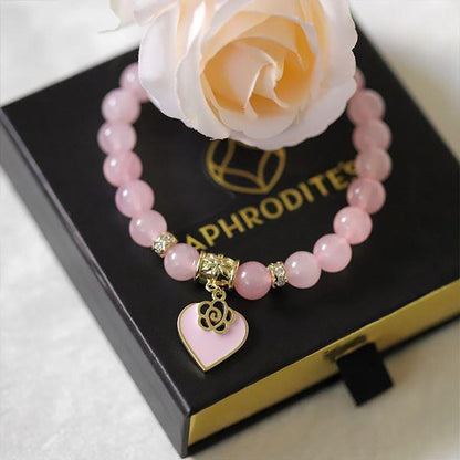 Pink Rose Beaded Bracelet Gift Set