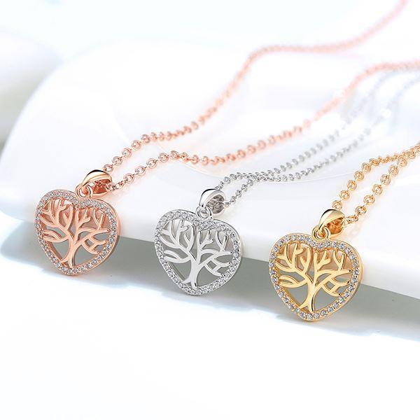 Tree Of Life Mini Heart Pendant Necklace