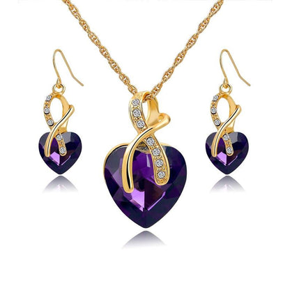 3 Sets of Wishful Heart Necklace and Earring Sets
