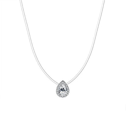Spellbound Sterling Silver Pear Halo Necklace