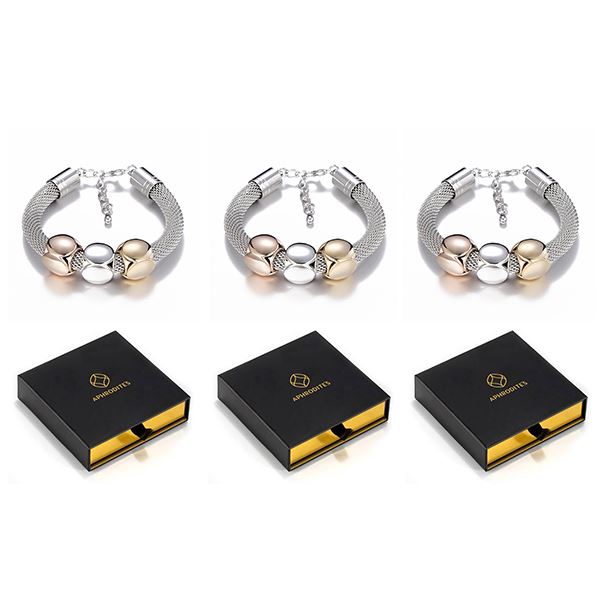 3 Sets of Cube Charms Metal Bracelet