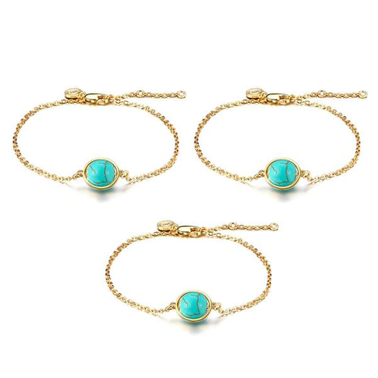 3 Sets of Golden Strand Turquoise Bracelet
