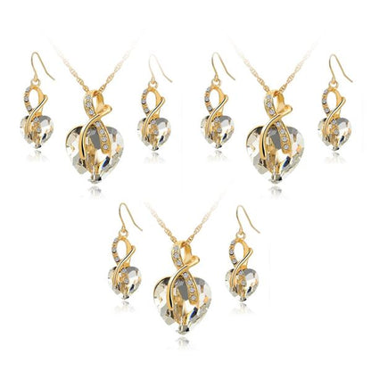 3 Sets of Wishful Heart Necklace and Earring Sets