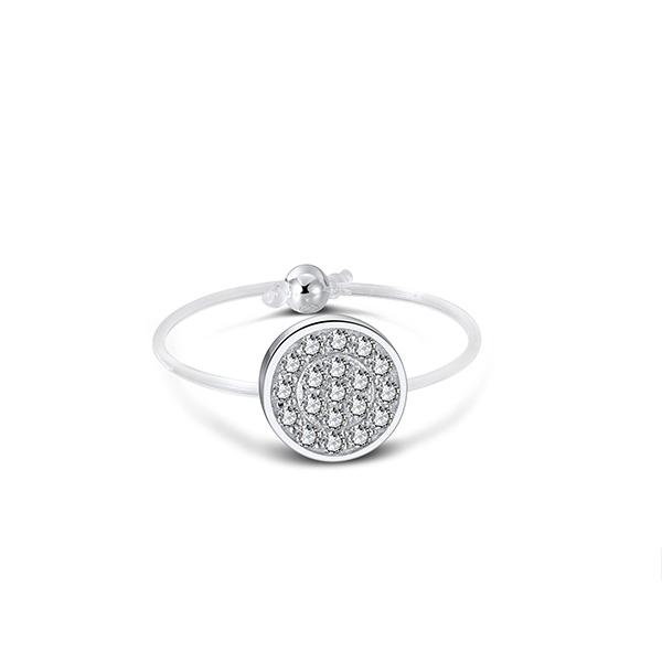 Spellbound Sterling Silver Pave Disc Ring