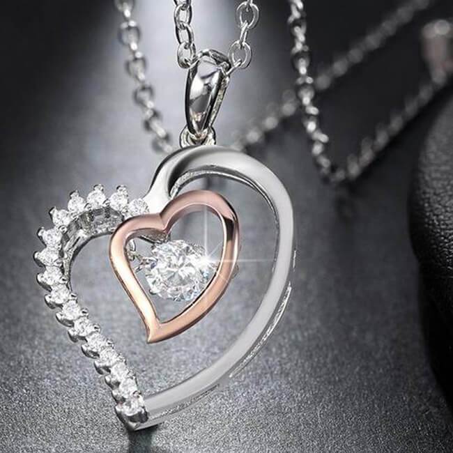 2 Sets of To My Badass Bestie Luxe Heart Necklace Gift Set