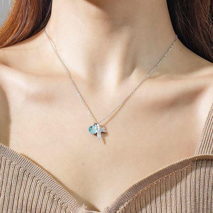 Mermaid's Tail Blue Crystal Necklace