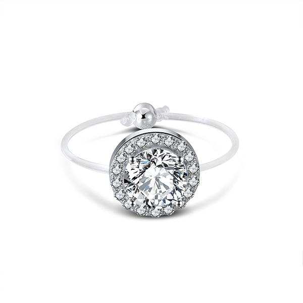 Spellbound Sterling Silver Solitaire Halo Ring