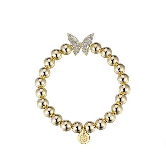 3 Sets of Glitz and Glam Pave Butterfly Beaded Bracelet