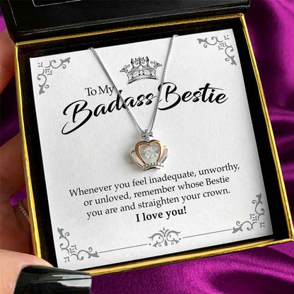 To My Badass - Luxe Crown Necklace Gift Set With Optional Free Ring