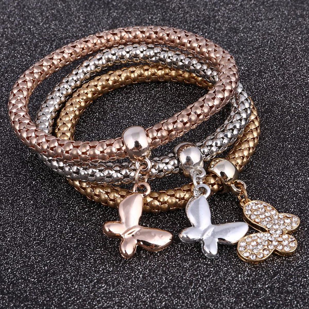 Magic in a Box - Solid Butterfly Charm Bracelet Gift Set