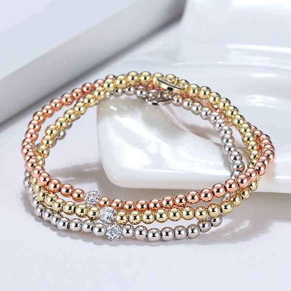 Glitz and Glam Pave Stackable Beaded Bracelet - Small