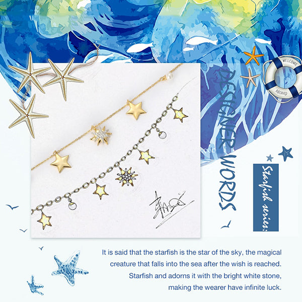Golden Starfish Charm Bracelet