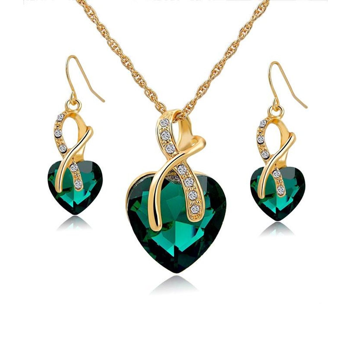Wishful Heart Necklace and Earrings Set