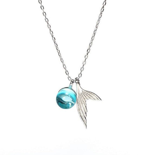 Mermaid's Tail Blue Crystal Necklace