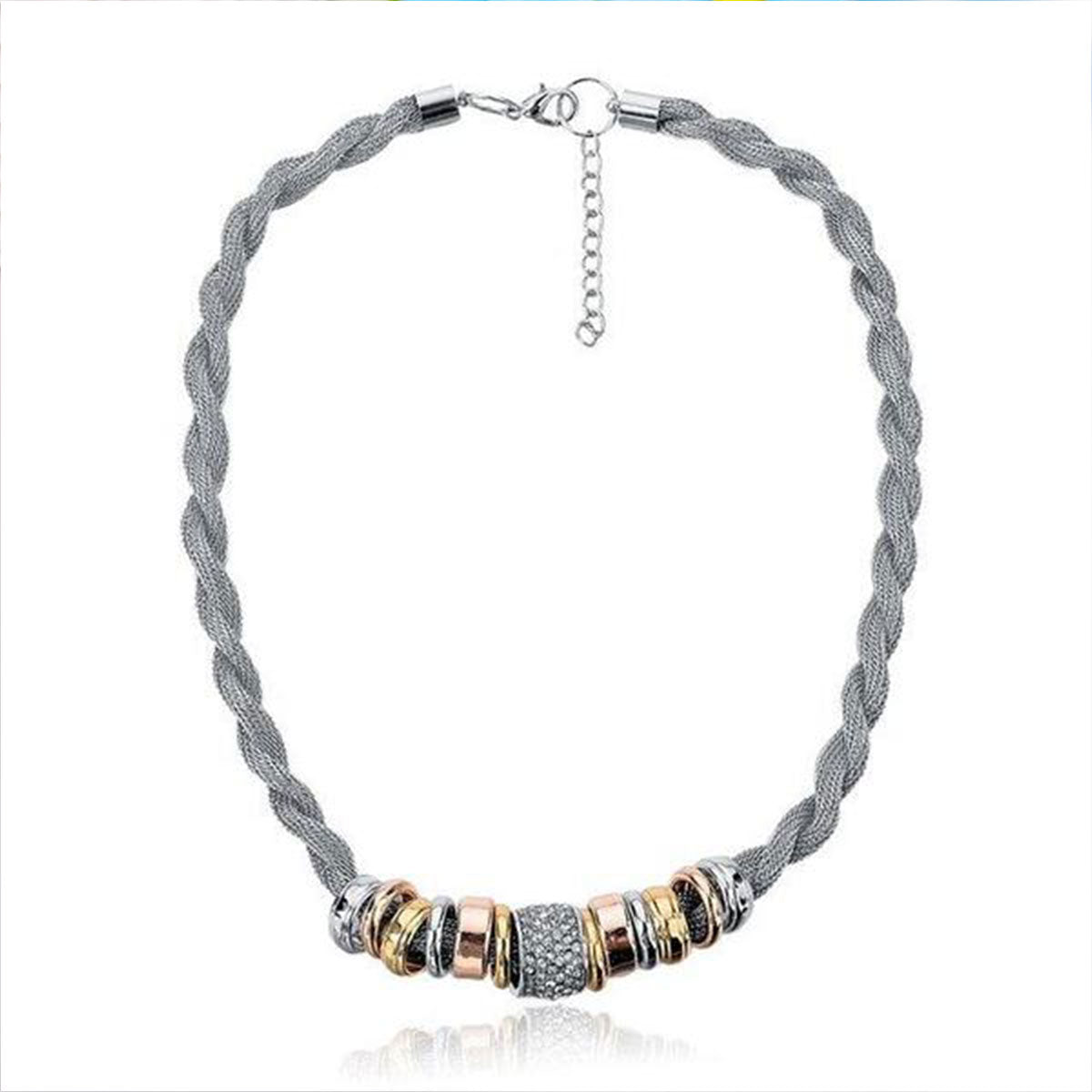 Entwined Silver Metal Bracelet Necklace Bundle Offer