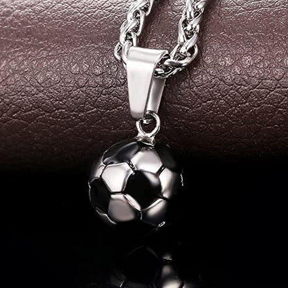 To My Son, Love Dad (Motivational Sports Card) - Soccer/ Football Necklace Gift Set