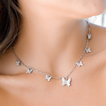 3 Sets of Brilliant Butterfly Choker Necklace