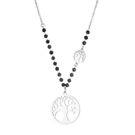 Tree of Life Steel Beaded Necklace