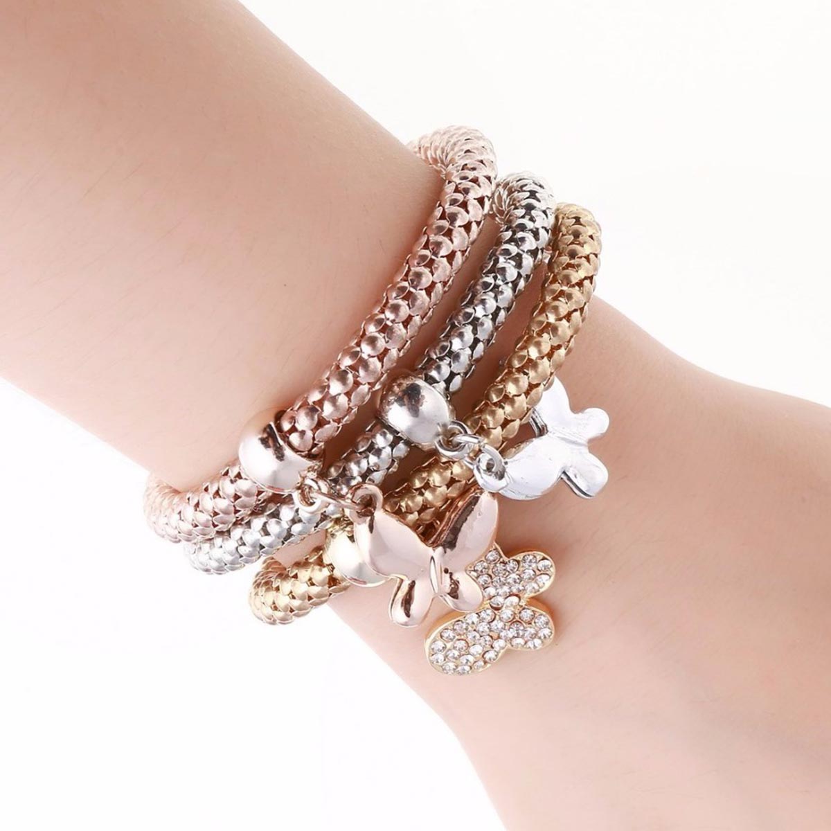 Solid Butterfly Charm Bracelet