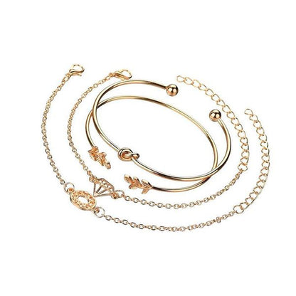 Bohemian Glam Gold Bracelets Stack - 4pcs