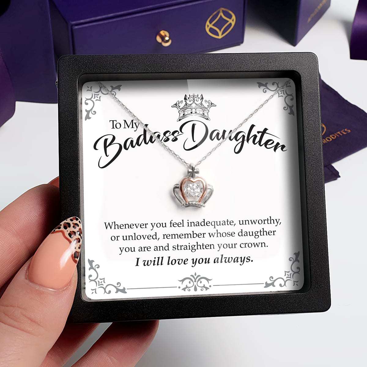 Enchantment Gift Box - To My Badass Daughter - Luxe Crown Jewelry Set
