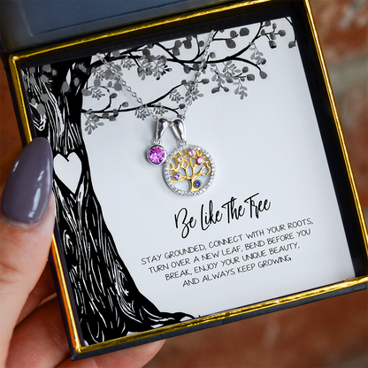 Be Like The Tree Tree of Life Rainbow Mini Crystal Necklace Gift Set