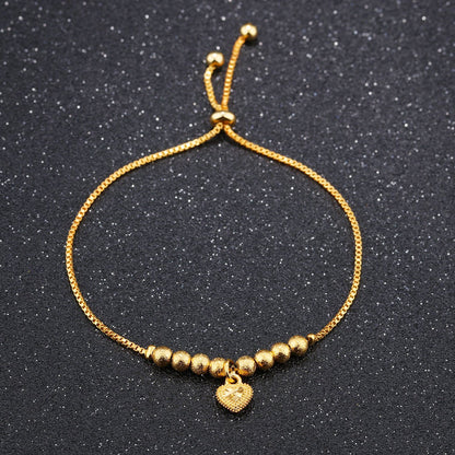 3 Sets of Heart of Gold Adjustable Bracelet