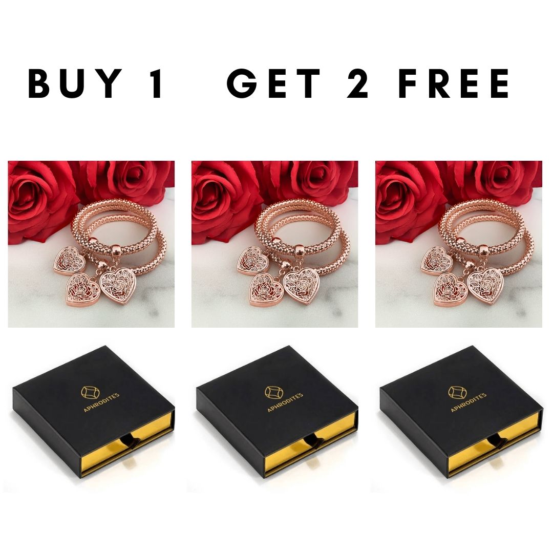 BUY 1, GET 2 FREE Blush Gold Rose Charm Bracelets