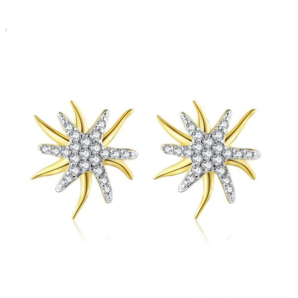Golden Starfish Stud Earrings
