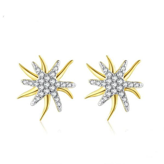 Golden Starfish Stud Earrings