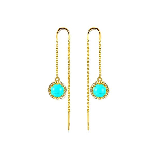 Golden Strand Turquoise Earrings