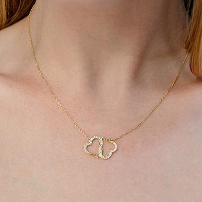 To My Badass Girlfriend Joined Hearts Necklace