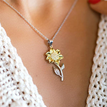 You Are My Sunshine - Golden Sunflower Pendant Necklace Gift Set