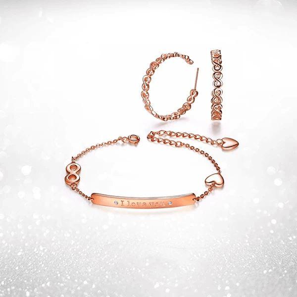 Infinite Love Bracelet and Earrings Set