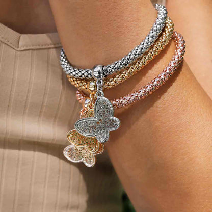 Butterfly Charm Bracelet with Austrian Crystals