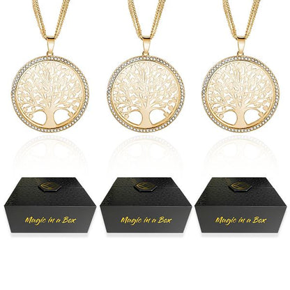 Magic in a Box - 3 Tree of Life Pendant Necklace Gift Set