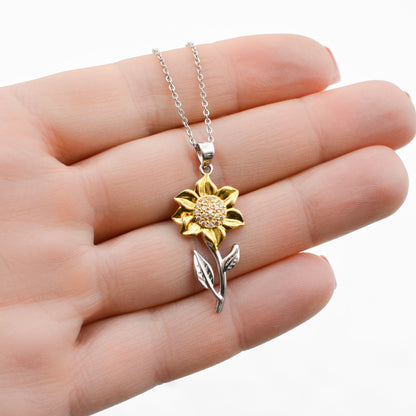 3 Sets of Advice From A Sunflower - Golden Sunflower Pendant Necklace (Support For Ukraine)
