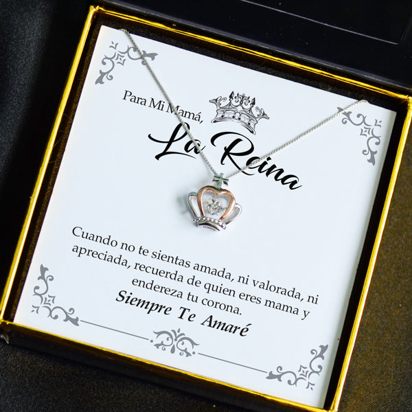 Para Mi Mamá, La Reina - Luxe Crown Necklace Gift Set
