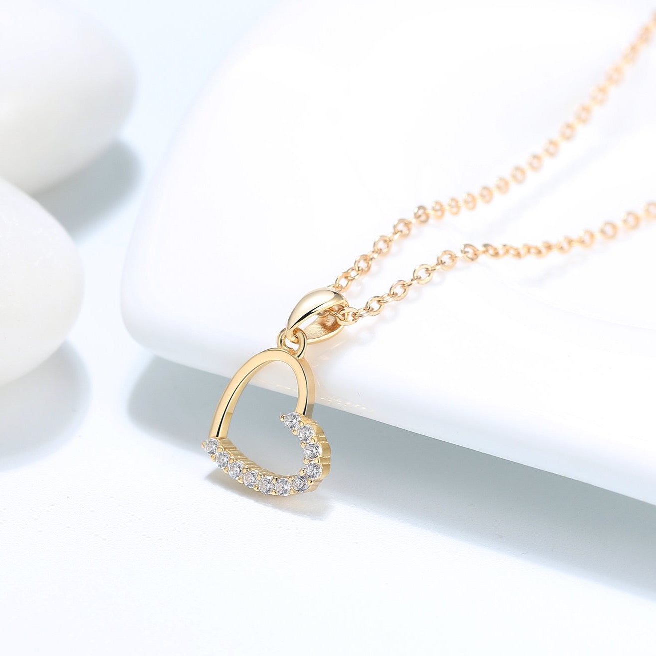 To My Wife, From Your Grinch - Better Half Gold Heart Necklace Gift Set