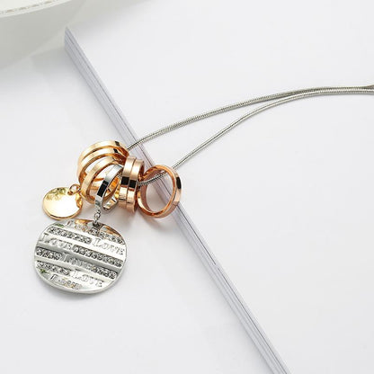 Love Crystal Tag Necklace & Crystal Heart Tag Charm Bracelet