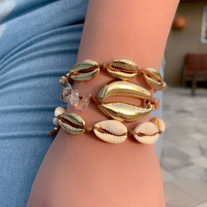 BUY 1 GET 2 FREE - Golden Seashells Bracelets Stack