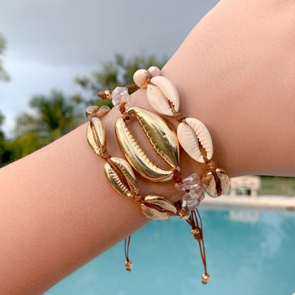 BUY 1 GET 2 FREE - Golden Seashells Bracelets Stack