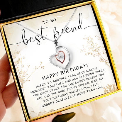 To My Best Friend, Happy Birthday - Luxe Heart Necklace Gift Set