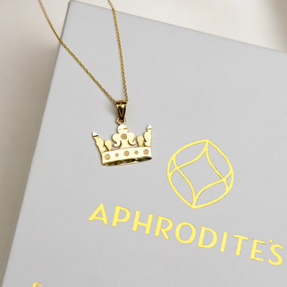 To My Badass Wife - Solid Gold Crown Necklace Gift Set