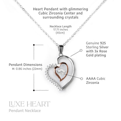 Dear Mom (Puzzle Piece Card) - Luxe Heart Necklace Gift Set