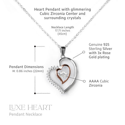 Happy Birthday To An Amazing Woman - Luxe Heart Necklace Gift Set