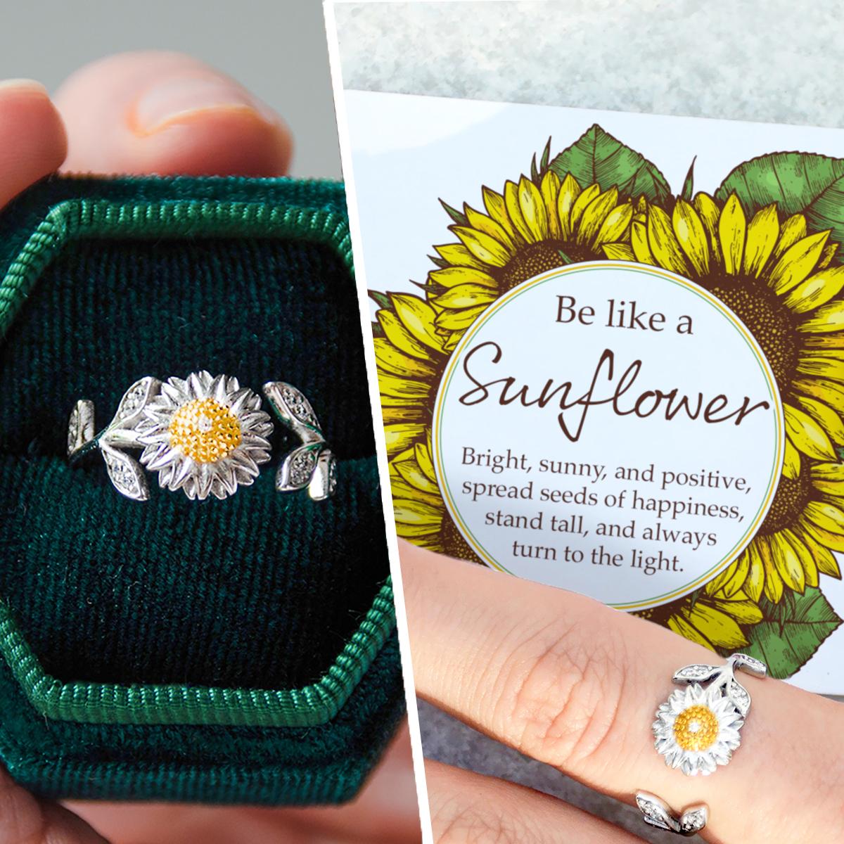 Be Like A Sunflower - Brilliant Sunflower Ring Gift Set
