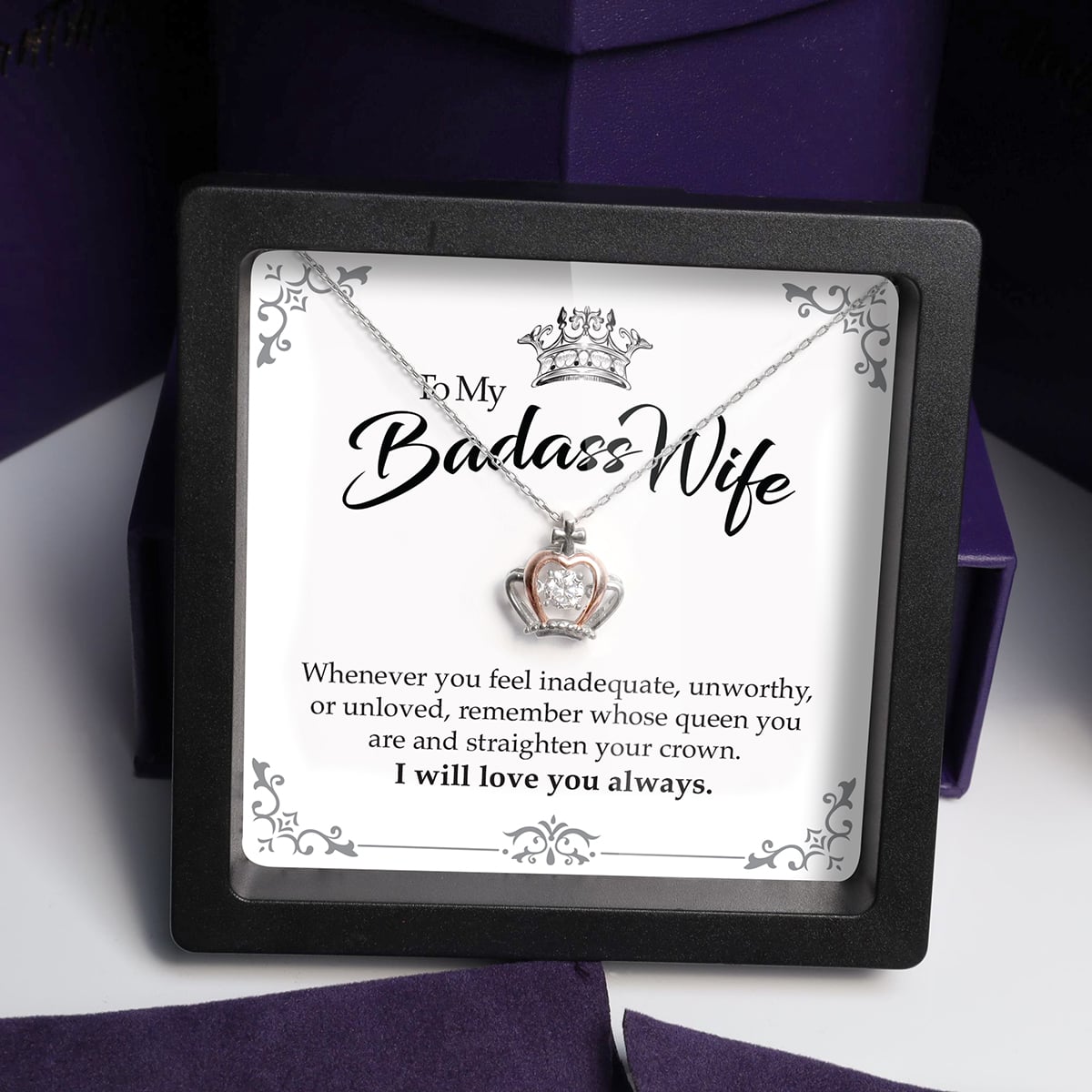 Enchantment Gift Box - To My Badass Wife - Luxe Crown Jewelry Set