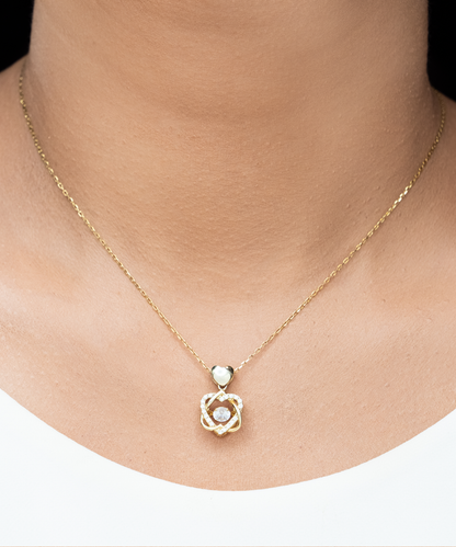 To My Mommy - Heart Love Knot Gold Necklace Gift Set
